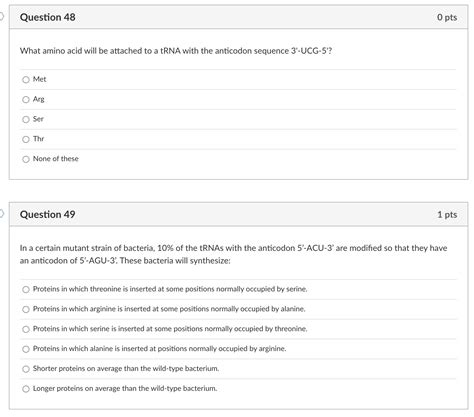 Solved What amino acid will be attached to a tRNA with the | Chegg.com