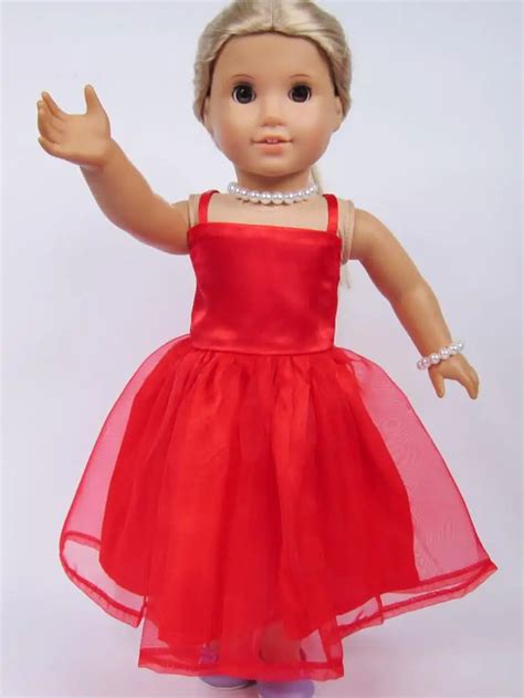 Hot sell 2015 best selling popular red dress clothes for 18" American girl doll clothes/dress ...