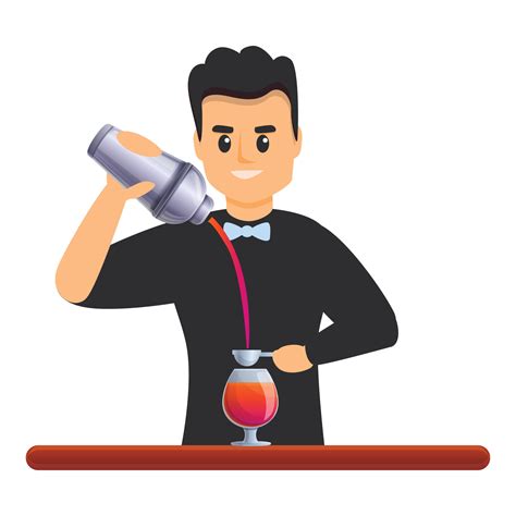 Bartender make cocktail icon, cartoon style 14223698 Vector Art at Vecteezy