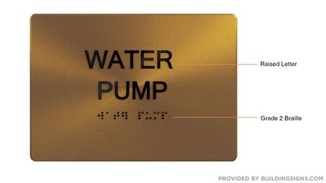 WATER PUMP Sign -Tactile Signs Tactile Signs