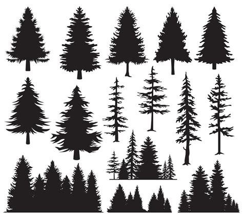 Pine Tree Silhouette Vector Art, Icons, and Graphics for Free Download