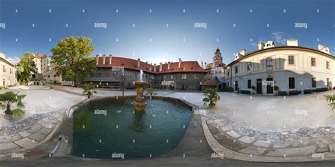 360° view of Castle Courtyard - the fountain - Alamy