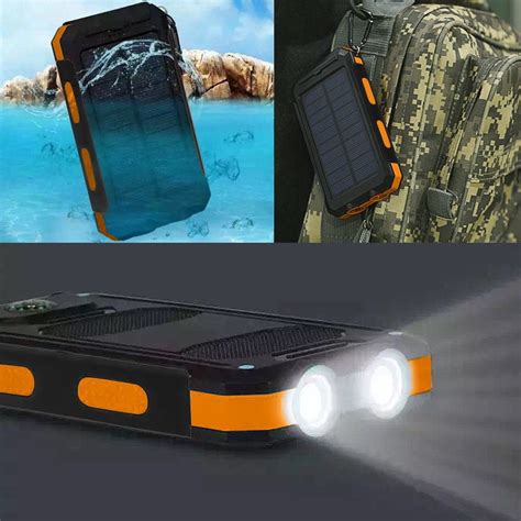 Tagital Waterproof 300,000mAh Solar Charger Solar Power Bank Dual USB Portable Charger for ...