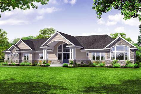 Sprawling One-Story House Plan with Vaulted Great Room - 72939DA ...