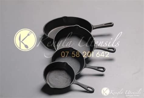 Set of 4 Cast Iron Skillet Non-stick Frying Pan 16/20/20/26cm diameter – Kengla Utensils