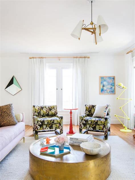 Eclectic Living Room With Yellow Floor Lamp | HGTV