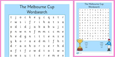 Melbourne Cup Word Search (teacher made)