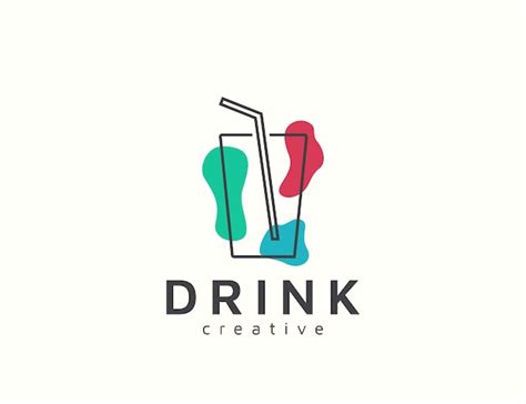 Premium Vector | Drink cup soft drink logo design template