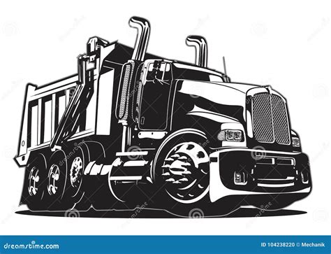 Dump Truck Continuous Line Drawing. One Line Art Of Commercial Vehicle ...