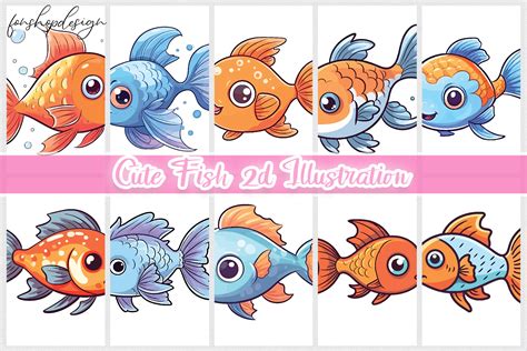 Cute Fish 2d Illustration Graphic by FonShopDesign · Creative Fabrica