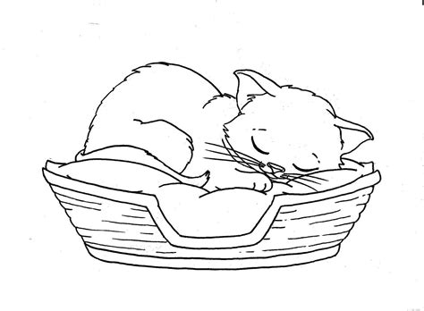 Sleeping Cat Coloring Pages at GetColorings.com | Free printable ...