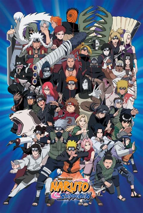 Naruto Characters Poster 24" x 36" Anime Manga Shippuden Sakura Sasuke ...