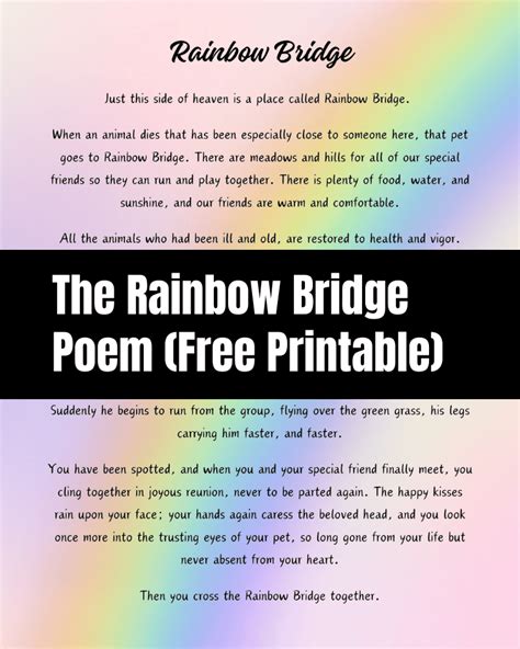 The Rainbow Bridge Poem (Free Printable) - The Clever Heart