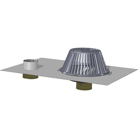 TPO or PVC Stainless Steel Roof Drain with Overflow - Bottom Outlet ...