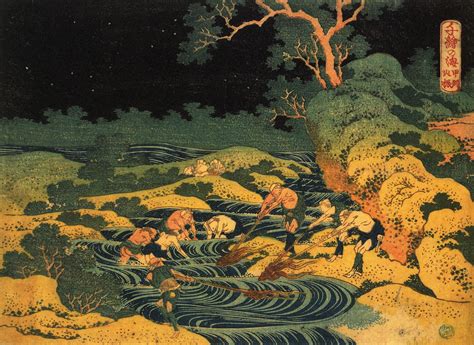 Fishing by Torchlight in Kai Province — Katsushika Hokusai – Biblioklept