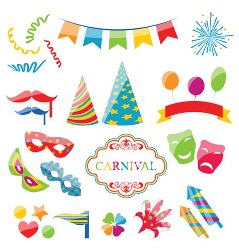 Carnival elements design vector material free download