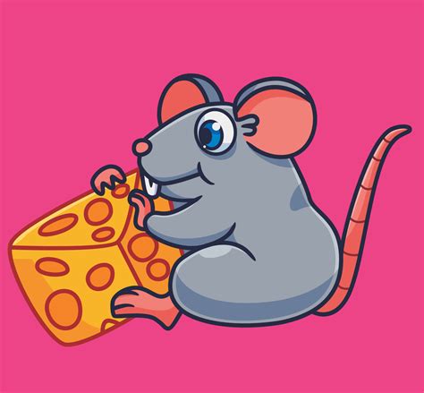 Mouse Eating Cheese Clipart