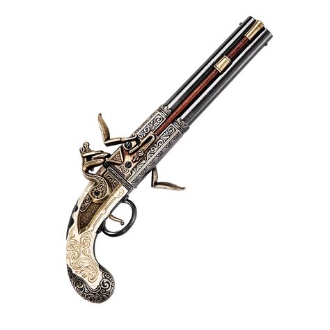 Flintlock pistol with revolving double barrel - andracor.com