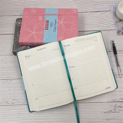 Wholesale Office Stationery Custom Planner 2021 Daily Weekly Agenda A5 Business Hardcover ...