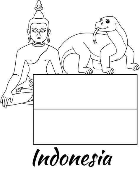 Indonesia flag coloring page