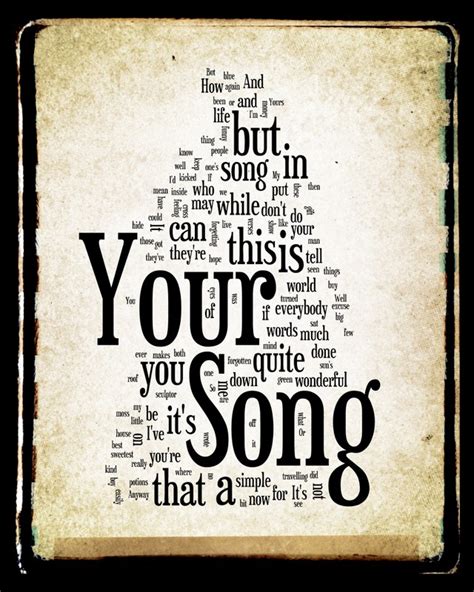 Your Song - Lyric Art - 8x10 Word Art Design on Luulla