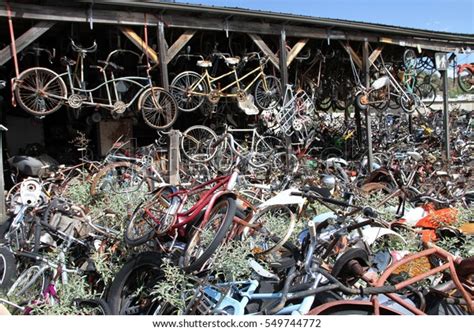 Motorcycle Bicycle Junkyard Stock Photo (Edit Now) 549744772