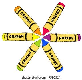 Rainbow Colored Crayon Color Wheel Vector Stock Illustration 9590314 ...