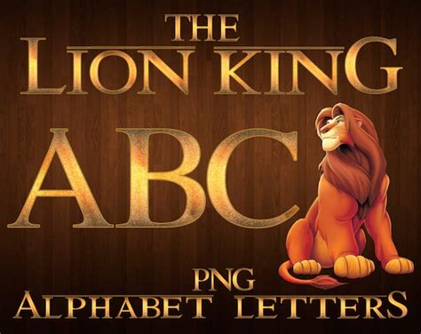 Lion King Font Png Lion King Alphabet Lion King Letters - Etsy