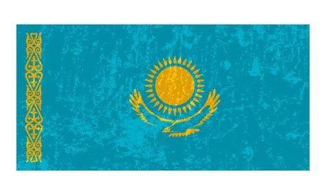 Premium Vector | Kazakhstan grunge flag official colors and proportion vector illustration