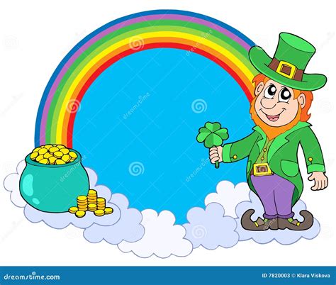 Rainbow Circle With Leprechaun Cartoon Vector | CartoonDealer.com #7820003