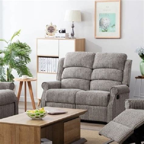 Curtis Fabric Recliner 2 Seater Sofa In Latte - FurnituresForLess.com