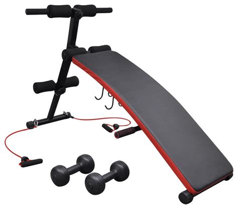 Adjustable Decline Sit up Bench w/ Dumbbell Crunch Board Durable ...