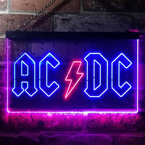 AC/DC Logo 1 Neon-Like LED Sign - Dual Color | SafeSpecial