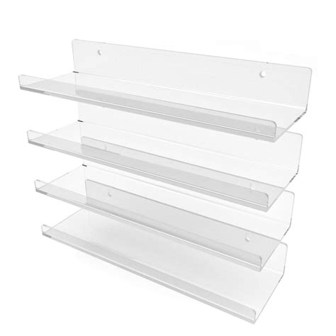 Buy Wholesale China Acrylic Bookshelf Display Rack Clear Floating Wall Shelvesfor Bathroom, Nail ...