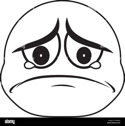 Sad cartoon face Stock Vector Art & Illustration, Vector Image: 136247728 - Alamy