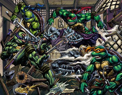 TMNT vs Shredder by spidey0318 on DeviantArt