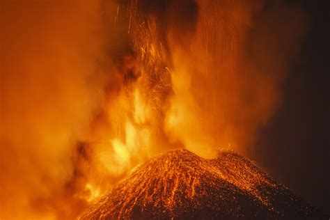 Mount Etna In Eruption After