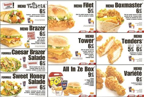 Kfc Printable Menu Pdf