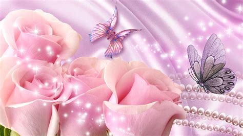 Pink Roses On Lavender Satin >> HD Wallpaper, Get It Now! Desktop ...