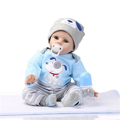 55cm Soft Silicone Vinyl Dolls Reborn Baby Handmade Cloth Body Lifelike Babies play house toy ...