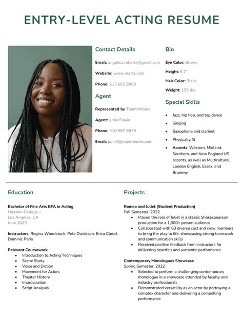 Acting Resume Template & Examples for 2024