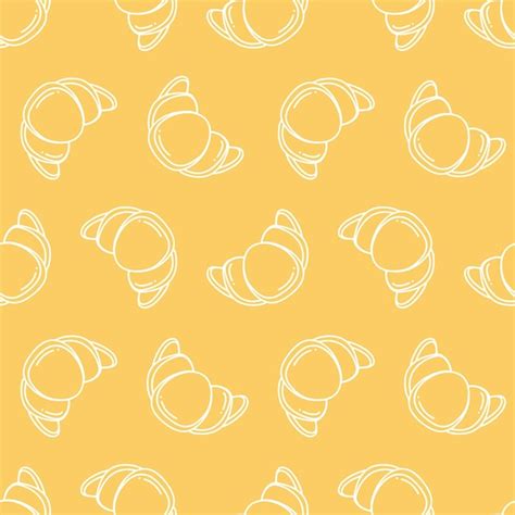 Premium Vector | Croissant yellow pattern