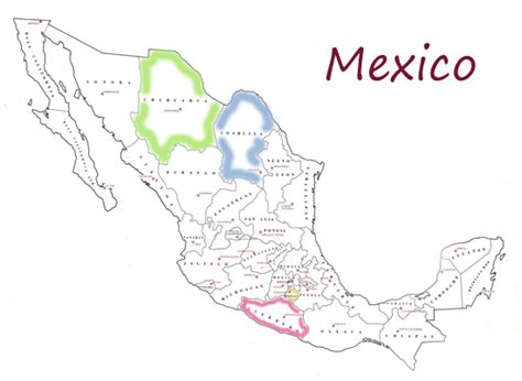 Mexico Map States And Capitals