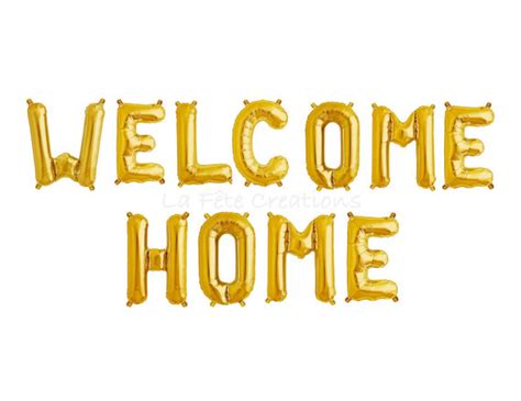 Welcome Home Letter Balloons Gold or Silver 16” Mylar Pack of 11 Banner ...