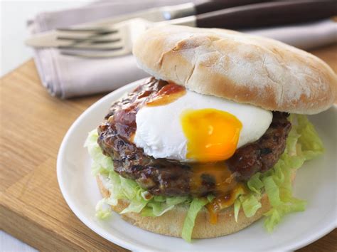 Aussie Lamb Burger with Poached Egg Recipe - Australian Eggs