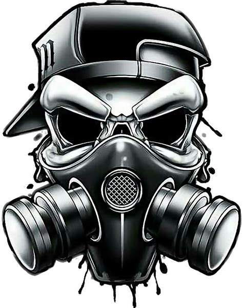 Gas mask skull graffiti - Download Free Png Images