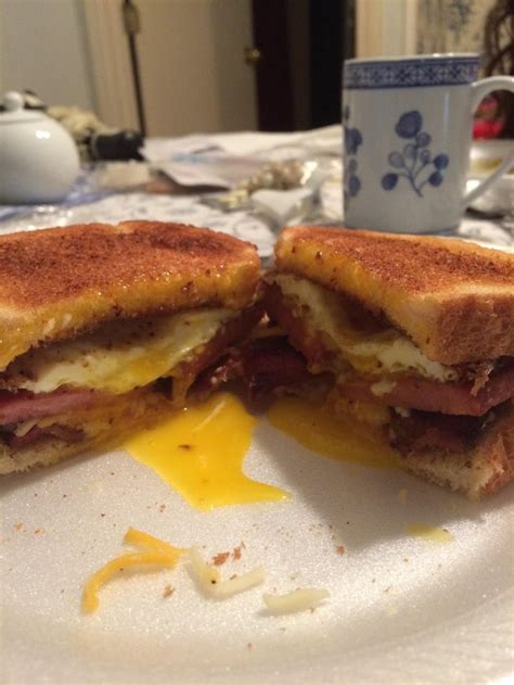 [Homemade] a spam,egg,cheese, and bacon sandwich : r/food