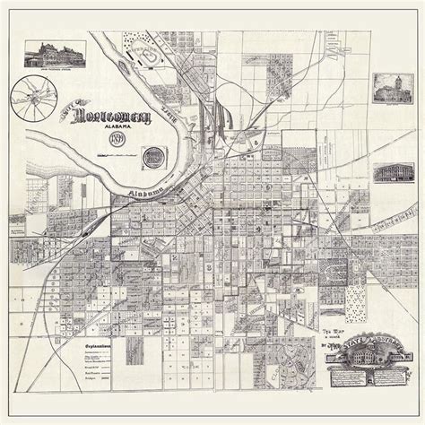 1899 Map of Montgomery Alabama - Etsy | Montgomery alabama, City maps, Montgomery