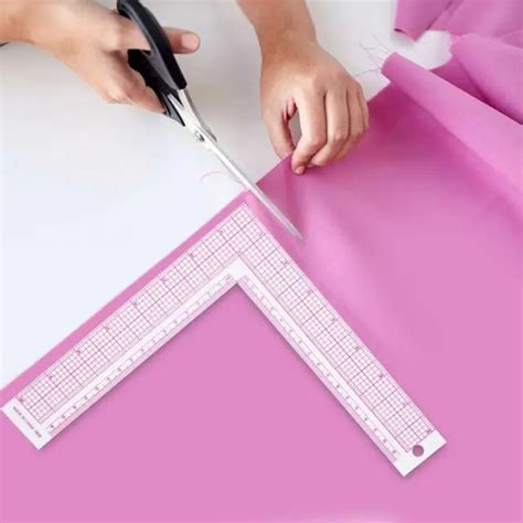 Plastic L Square Shape Ruler French Curve Sewing Measure ruler Professional DIY Craft Tailor ...