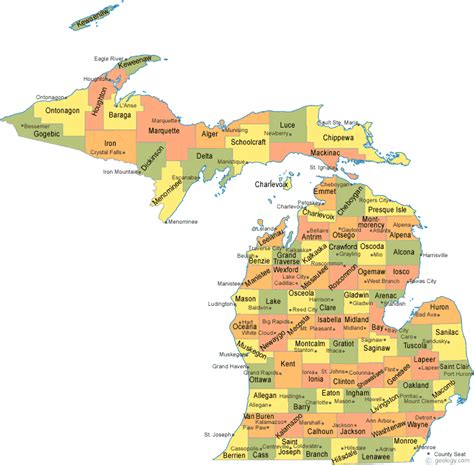 Michigan County Map